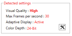Detected settings