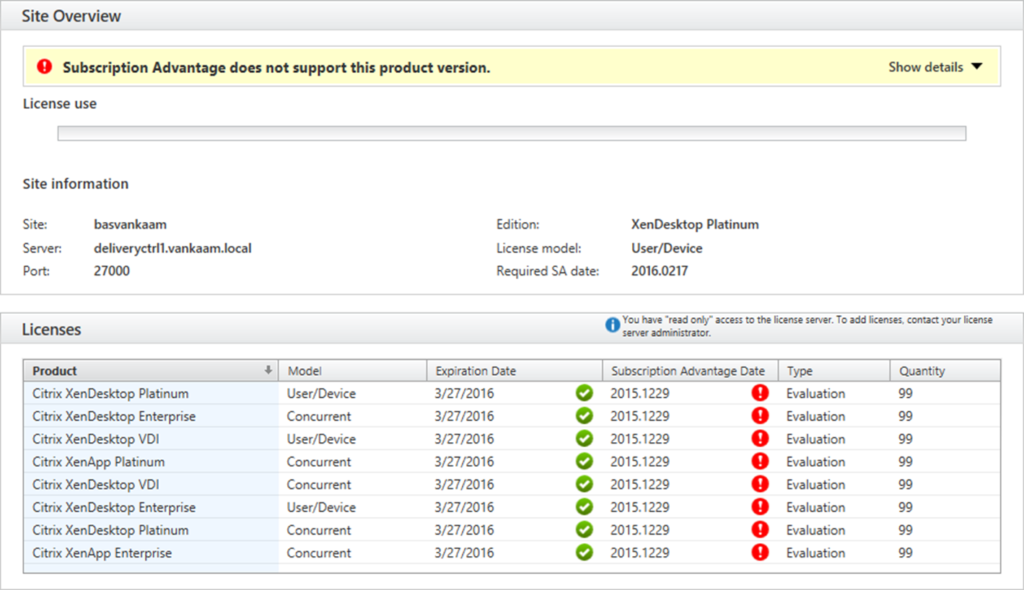 Studio license overview